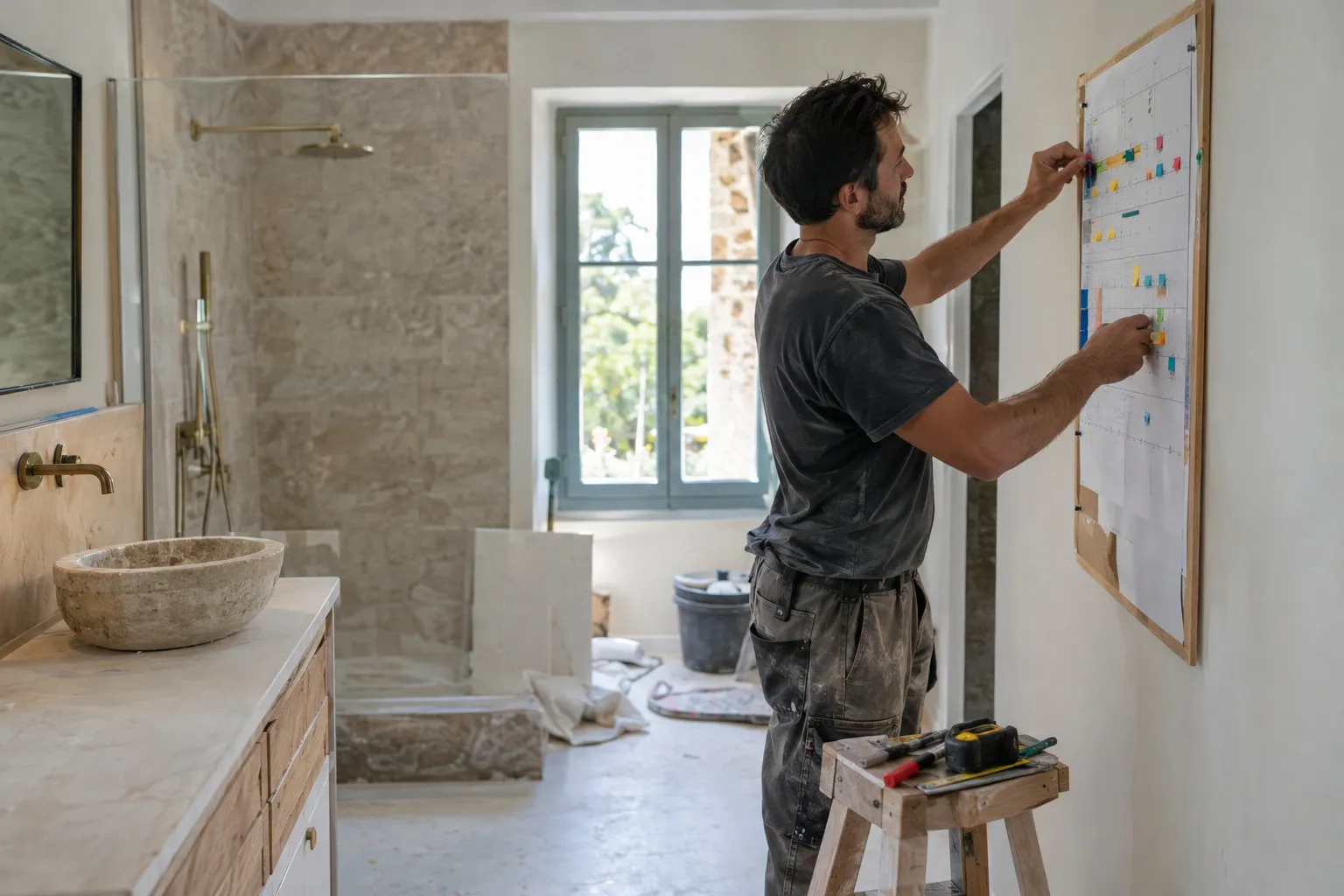 Le suivi des étapes du chantier d’une salle de bain
